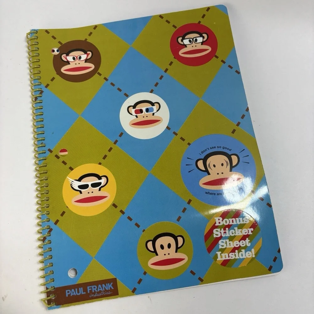 Vintage Paul Frank Notebook With Stickers 2009